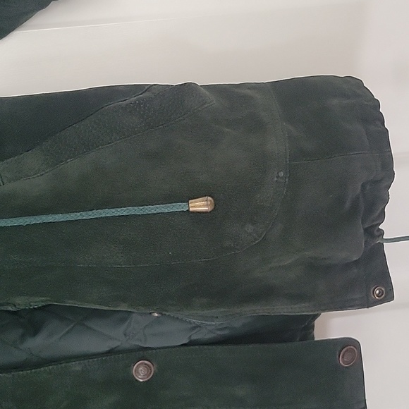 Wilsons Leather coat Adventure Bound grn lthr w/detachable hood Excellent condtn - Picture 8 of 16